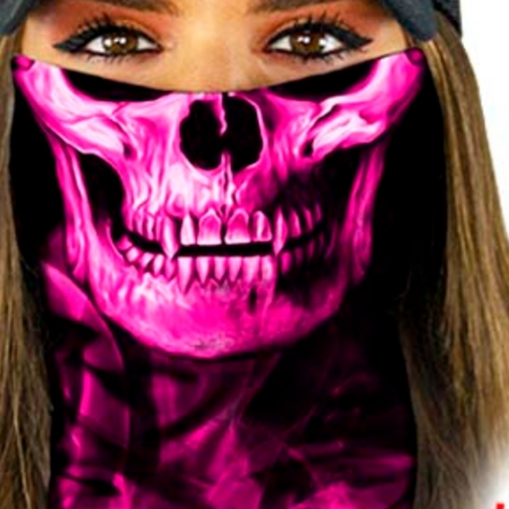 Pink skull Face mask new..